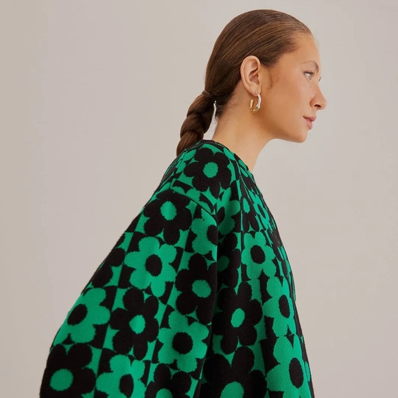 FARM Rio Green Lovedaisy Floral Knit Dress - Picture 4 of 7